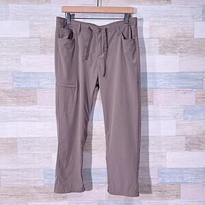 TOAD & CO Jetlite Crop Pants Taupe DWR Travel Hiking Stretch UPF 50 Womens 10